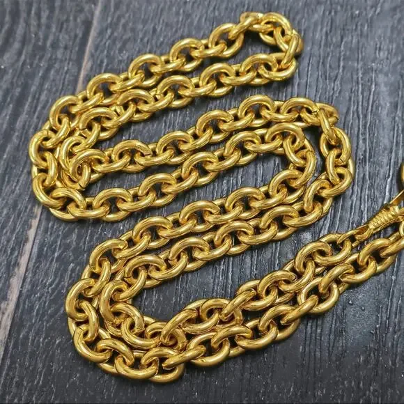 CHANEL Gold Plated CC Logos Cambon Charm Vintage Necklace Pendant - Picture 4 of 6